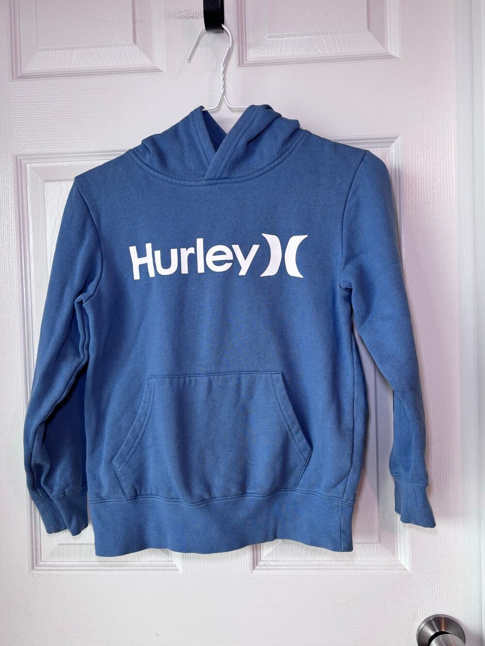 Hurley Boys Logo Pullover Hoodie Blue Size M 10-12 Years